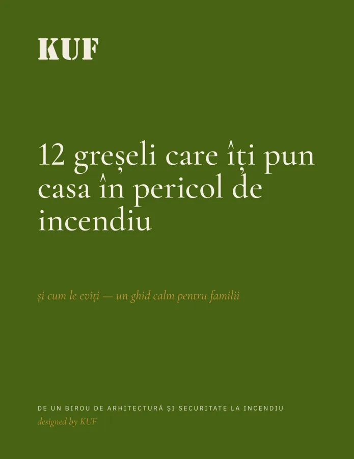 Coperta ghidului „12 greșeli care îți pun casa în pericol de incendiu”