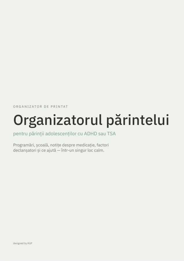 Coperta organizatorului părintelui