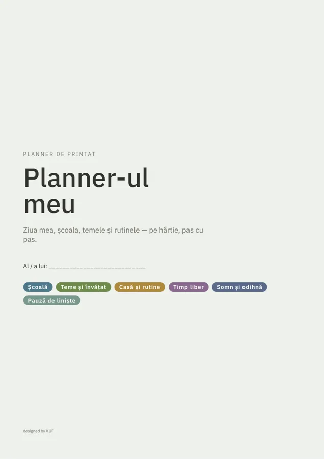 Coperta plannerului pentru adolescenți